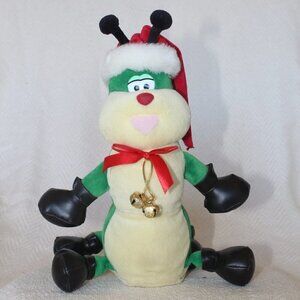 Vtg rare aurora plush singing Christmas caterpillar stuffed animal dancer video
